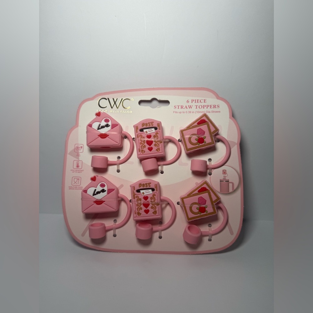 Cook With Color (CWC) Valentine's Straw Toppers Covers BNWT | 6 DIFFERENT SETS! - Picture 6 of 8